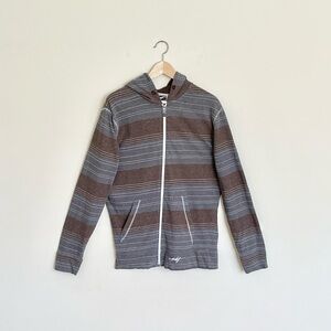Vintage Y2K Rusty Full Zip Gray Brown Hoodie Jacket Surf Skate Grunge Men’s M